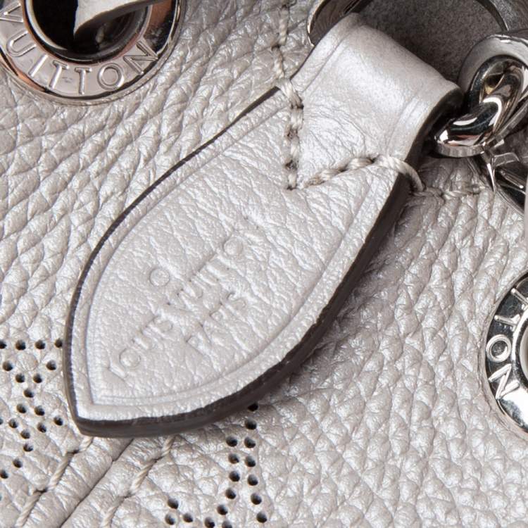 Pre Owned Louis Vuitton Gris Souris Monogram Mahina Leather Bella Bucket Bag