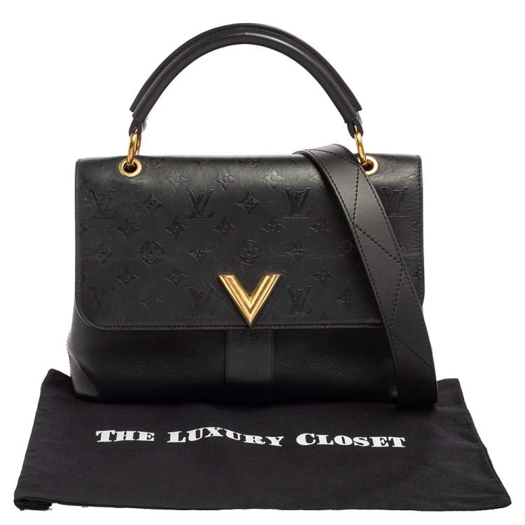 Pre Owned Louis Vuitton Black Monogram Leather Very One Handle Tote
