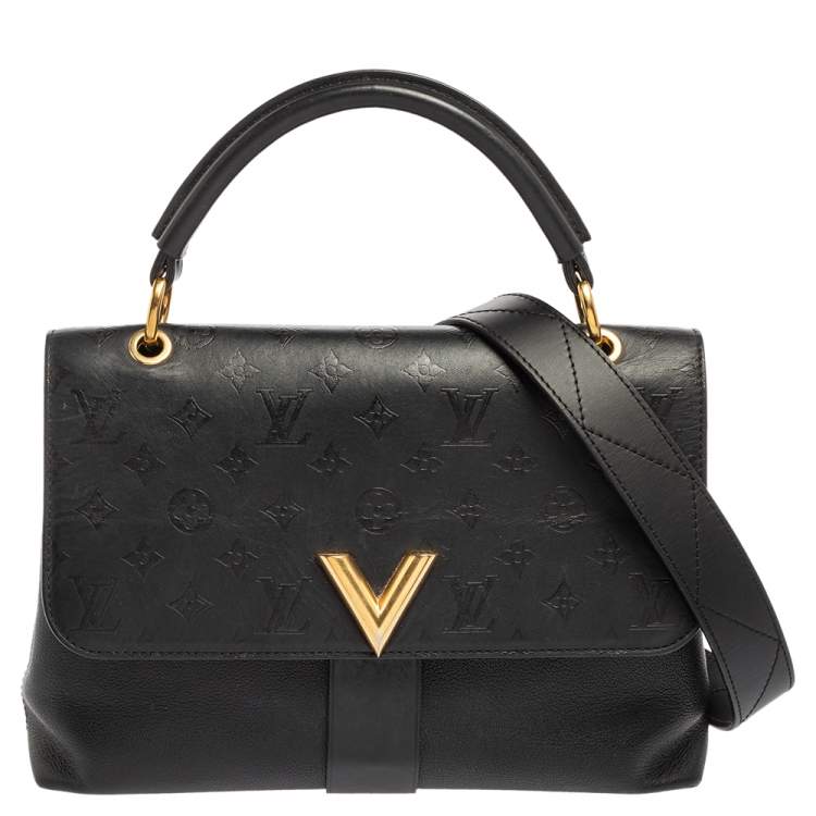 Pre Owned Louis Vuitton Black Monogram Leather Very One Handle Tote