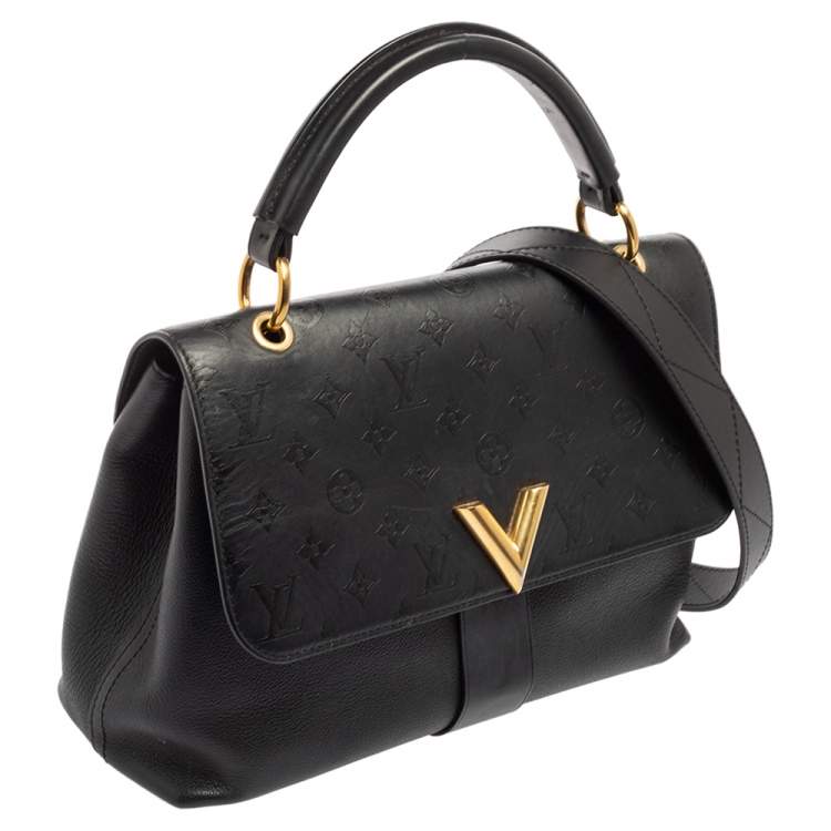 Pre Owned Louis Vuitton Black Monogram Leather Very One Handle Tote