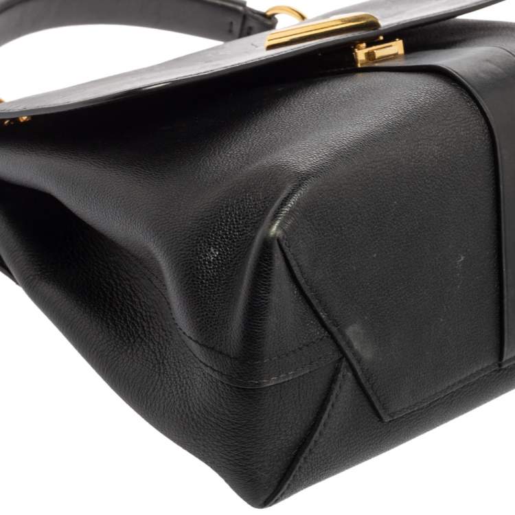 Pre Owned Louis Vuitton Black Monogram Leather Very One Handle Tote