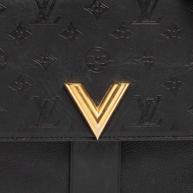 Pre Owned Louis Vuitton Black Monogram Leather Very One Handle Tote