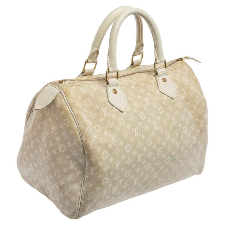 Pre Owned Louis Vuitton Dune Monogram Mini Lin Canvas Speedy 30 Bag