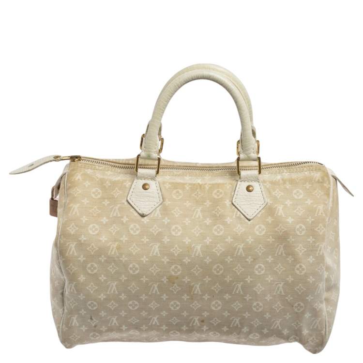 Pre Owned Louis Vuitton Dune Monogram Mini Lin Canvas Speedy 30 Bag