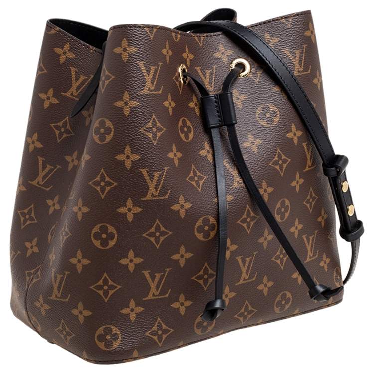 Pre Owned Louis Vuitton Black Monogram Canvas and Leather NeoNoe Bag