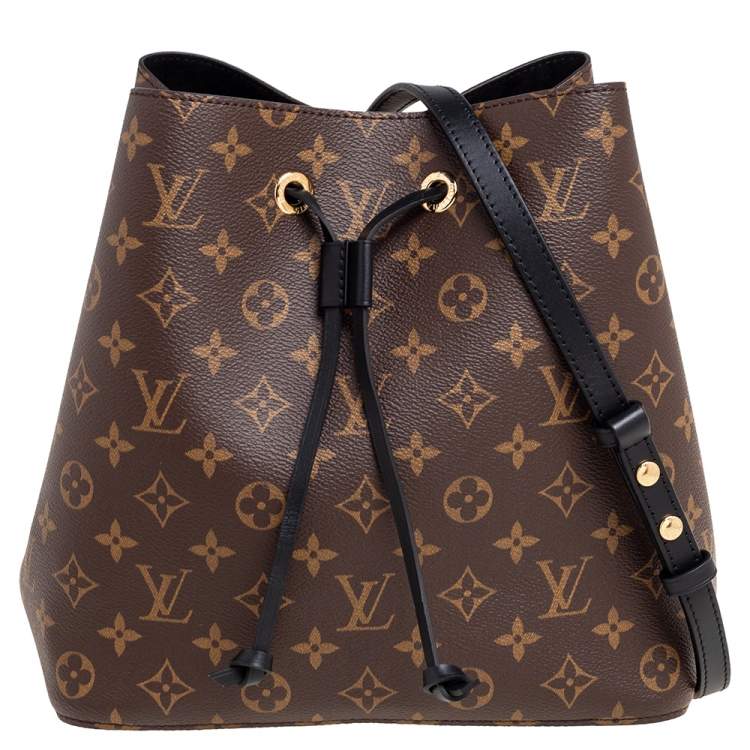 Pre Owned Louis Vuitton Black Monogram Canvas and Leather NeoNoe Bag