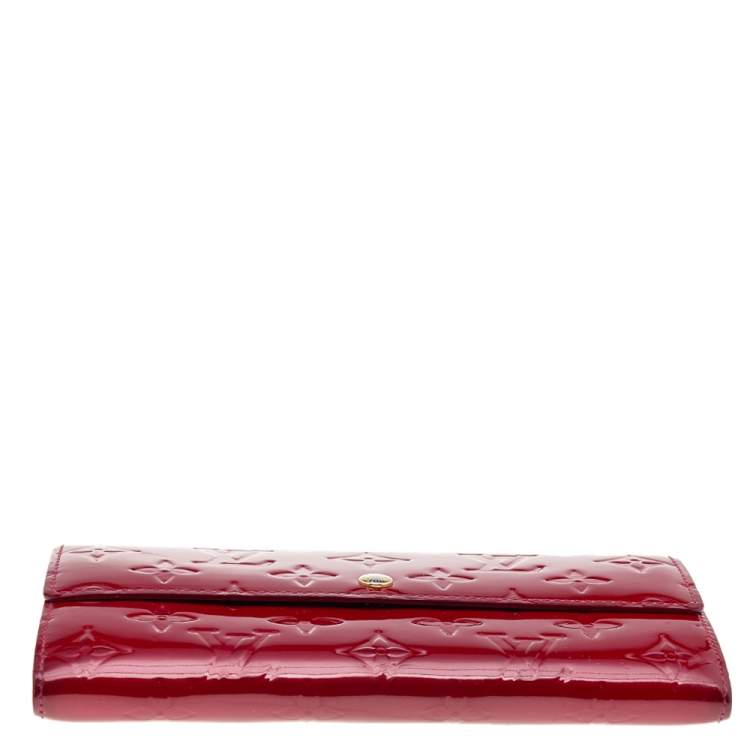 Pre Owned Louis Vuitton Pomme D’amour Monogram Vernis Leather Sarah Wallet