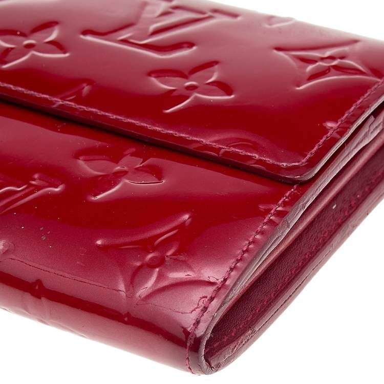 Pre Owned Louis Vuitton Pomme D’amour Monogram Vernis Leather Sarah Wallet