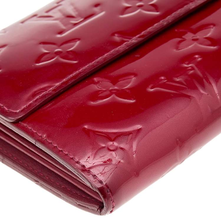 Pre Owned Louis Vuitton Pomme D’amour Monogram Vernis Leather Sarah Wallet