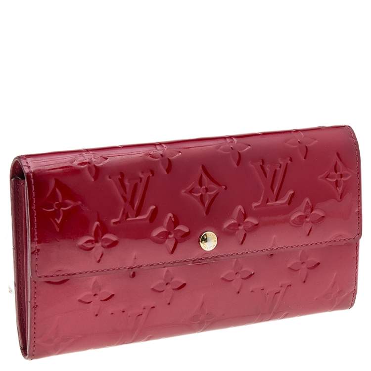Pre Owned Louis Vuitton Pomme D’amour Monogram Vernis Leather Sarah Wallet