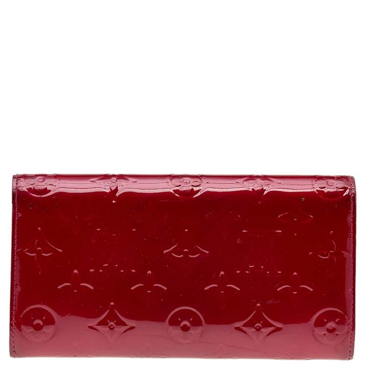 Pre Owned Louis Vuitton Pomme D’amour Monogram Vernis Leather Sarah Wallet