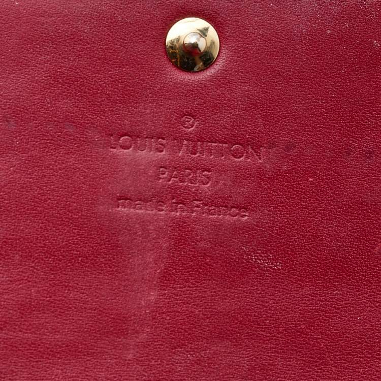 Pre Owned Louis Vuitton Pomme D’amour Monogram Vernis Leather Sarah Wallet