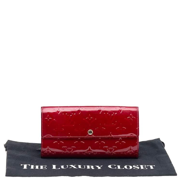 Pre Owned Louis Vuitton Pomme D’amour Monogram Vernis Leather Sarah Wallet