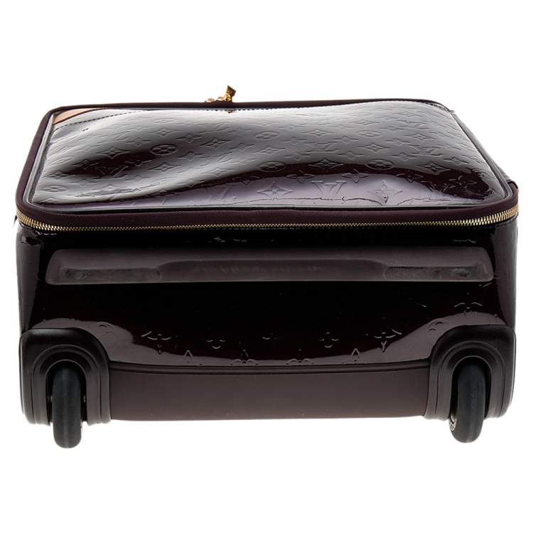 Pre Owned Louis Vuitton Amarante Monogram Vernis Pegase 45 Suitcase