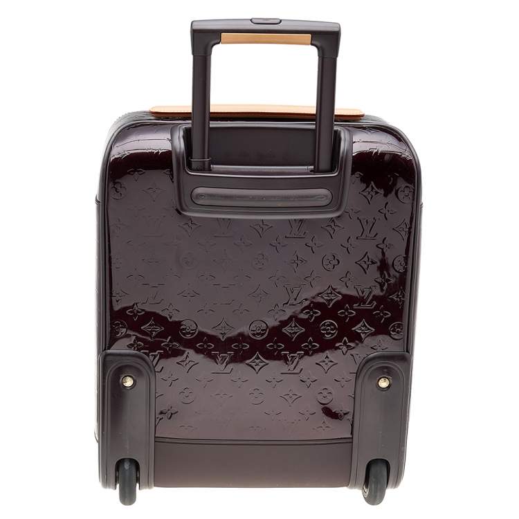 Pre Owned Louis Vuitton Amarante Monogram Vernis Pegase 45 Suitcase