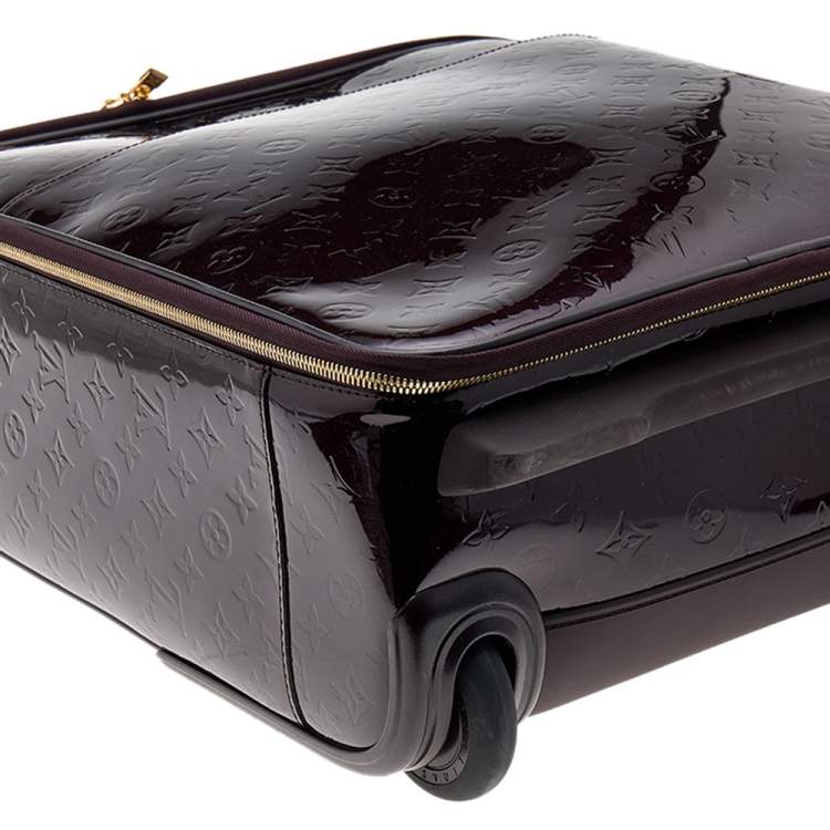 Pre Owned Louis Vuitton Amarante Monogram Vernis Pegase 45 Suitcase