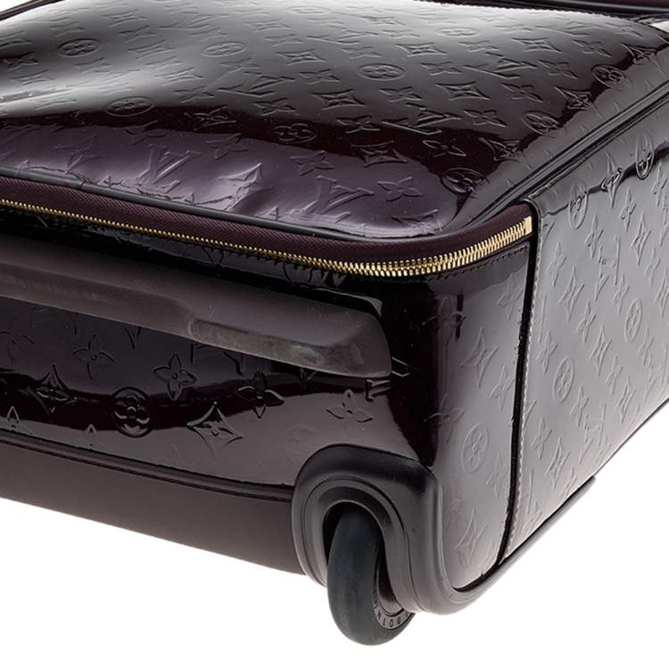 Pre Owned Louis Vuitton Amarante Monogram Vernis Pegase 45 Suitcase