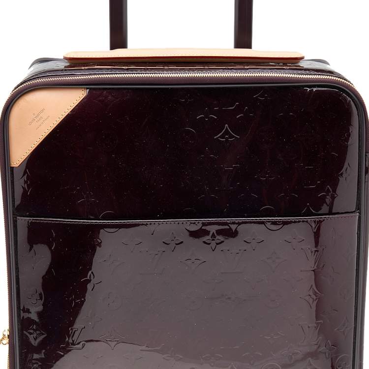 Pre Owned Louis Vuitton Amarante Monogram Vernis Pegase 45 Suitcase