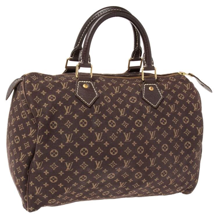 Pre Owned Louis Vuitton Monogram Mini Lin Canvas Speedy 30 Bag
