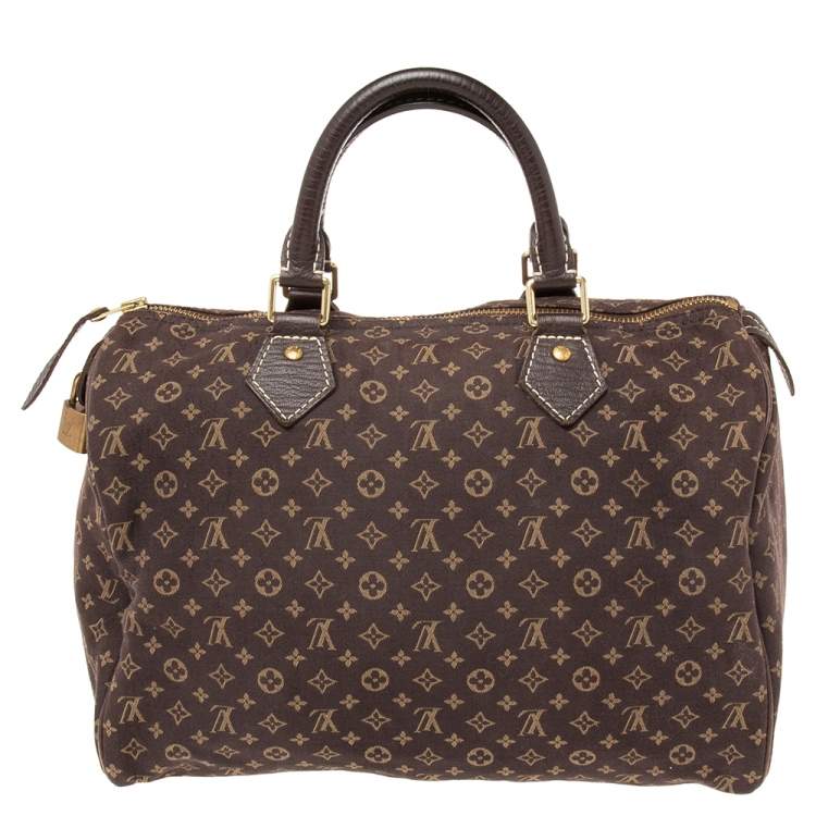 Pre Owned Louis Vuitton Monogram Mini Lin Canvas Speedy 30 Bag