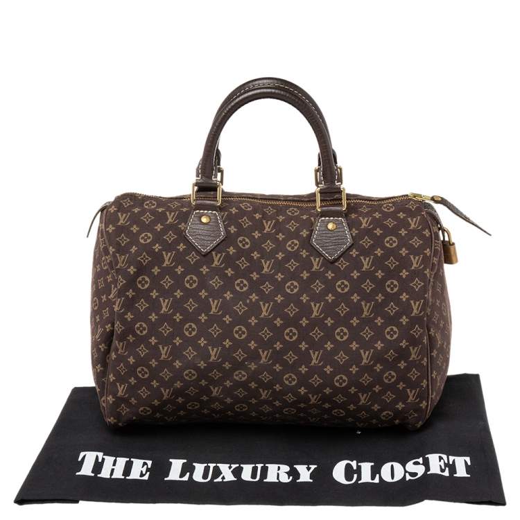 Pre Owned Louis Vuitton Monogram Mini Lin Canvas Speedy 30 Bag