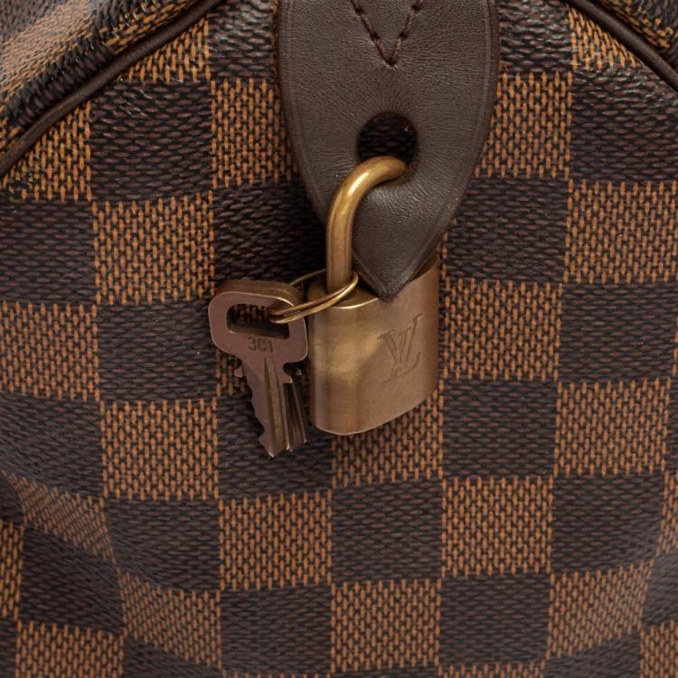 Pre Owned Louis Vuitton Damier Ebene Canvas Speedy 35 Bag