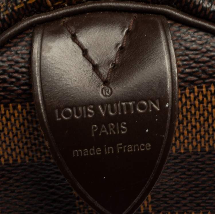 Pre Owned Louis Vuitton Damier Ebene Canvas Speedy 35 Bag