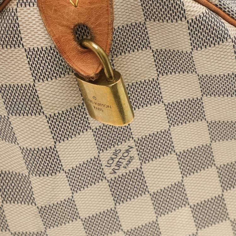 Pre Owned Louis Vuitton Damier Azur Canvas Speedy 30 Bag