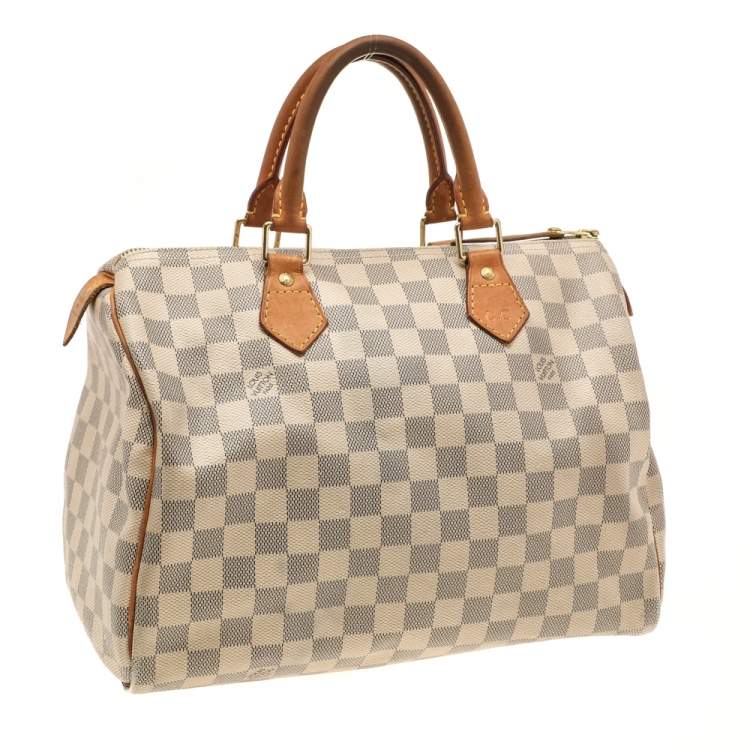 Pre Owned Louis Vuitton Damier Azur Canvas Speedy 30 Bag
