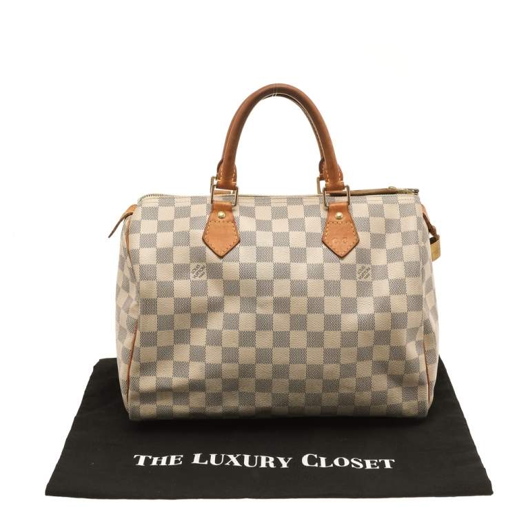 Pre Owned Louis Vuitton Damier Azur Canvas Speedy 30 Bag