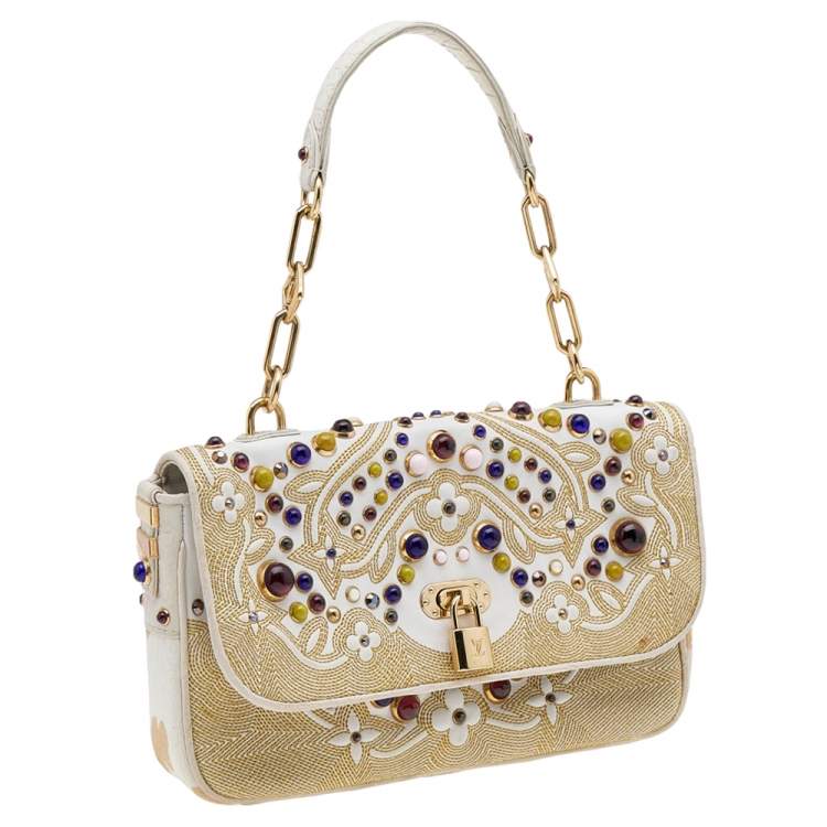Pre Owned Louis Vuitton Multicolor Alligator Leather And Calf Hair Les Extraordinaires Tupelo PM Bag