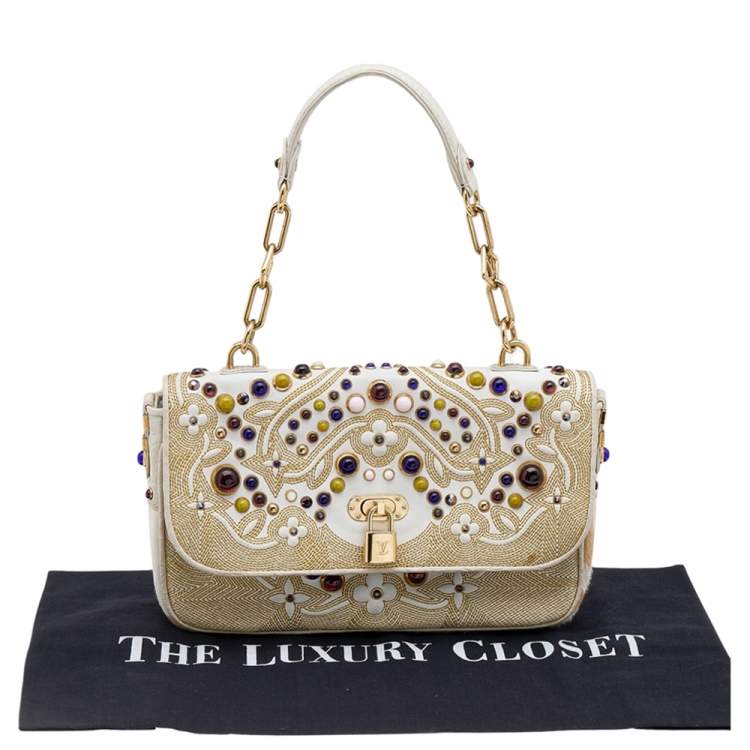Pre Owned Louis Vuitton Multicolor Alligator Leather And Calf Hair Les Extraordinaires Tupelo PM Bag