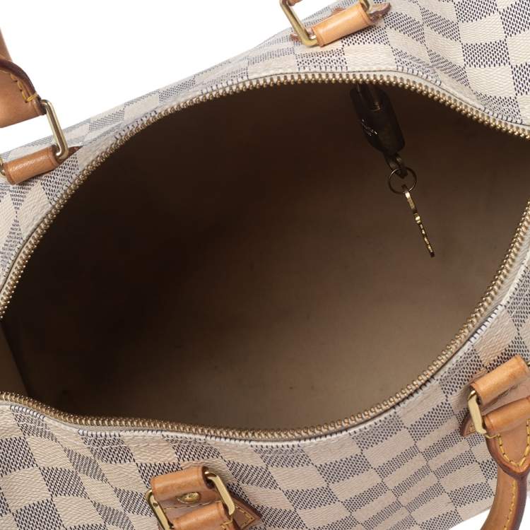 Pre Owned Louis Vuitton Damier Azur Canvas Speedy 30 Bag