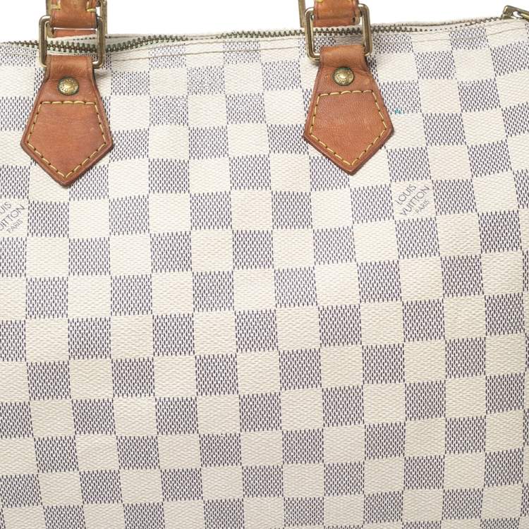 Pre Owned Louis Vuitton Damier Azur Canvas Speedy 30 Bag