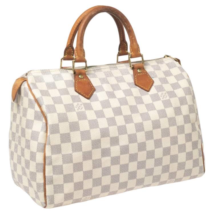 Pre Owned Louis Vuitton Damier Azur Canvas Speedy 30 Bag