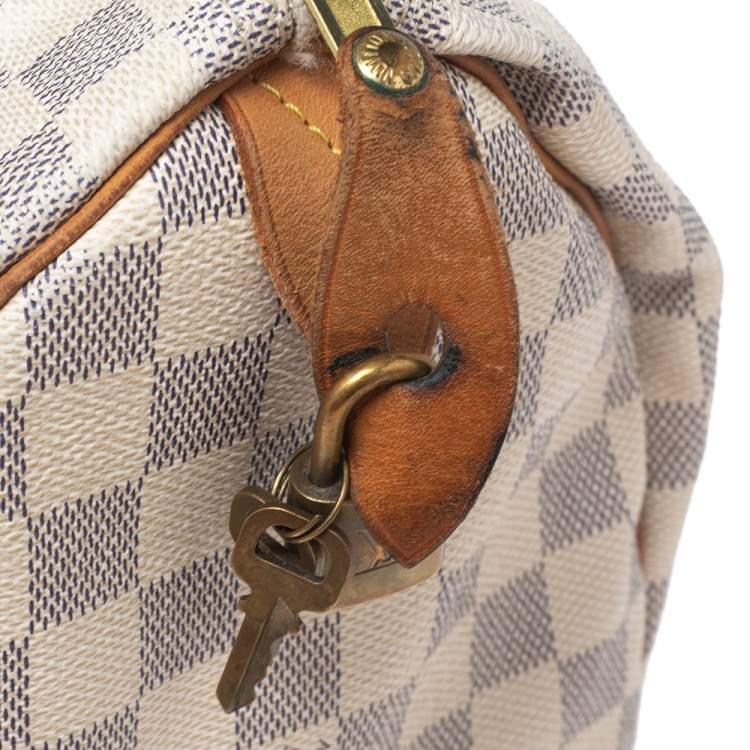 Pre Owned Louis Vuitton Damier Azur Canvas Speedy 30 Bag