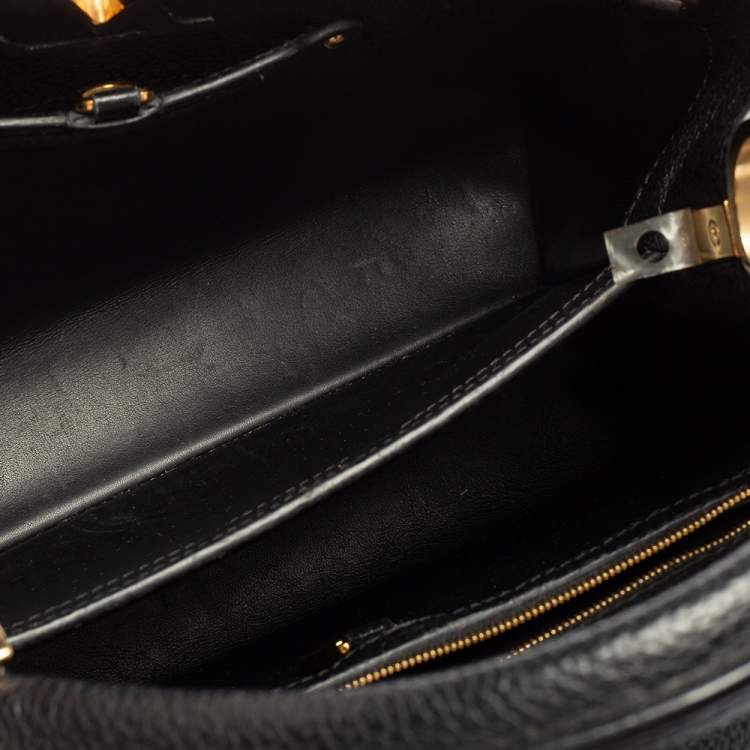 مملوكة مسبقًا Louis Vuitton Black Taurillon Leather and Snakeskin Iris Blossom Capucines PM Bag