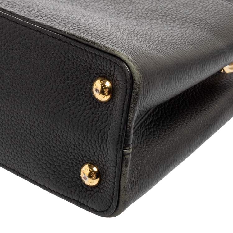 مملوكة مسبقًا Louis Vuitton Black Taurillon Leather and Snakeskin Iris Blossom Capucines PM Bag