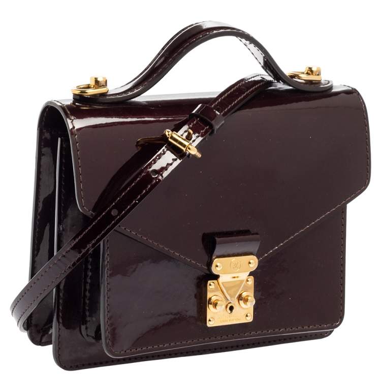 Pre Owned Louis Vuitton Amarante Vernis Monceau BB Bag