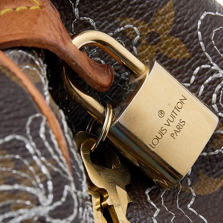 Pre Owned Louis Vuitton Monogram Canvas Limited Edition Dentelle Speedy 30 Bag