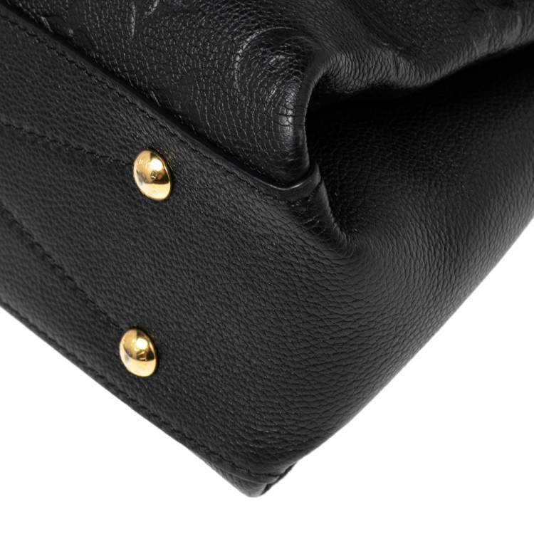 Pre Owned Louis Vuitton Black Monogram Empreinte Leather Georges BB Bag 