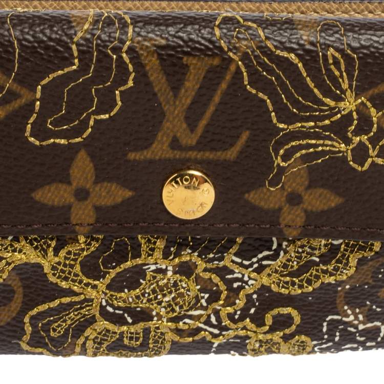 Pre Owned Louis Vuitton Monogram Canvas Limited Edition Dentelle Elise Wallet
