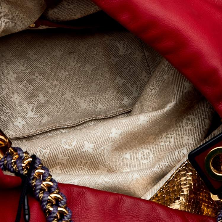Pre Owned Louis Vuitton Leather And Jacquard Limited Edition Safari Flight Bag