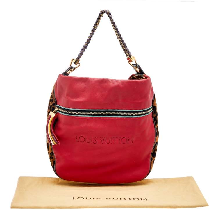 Pre Owned Louis Vuitton Leather And Jacquard Limited Edition Safari Flight Bag
