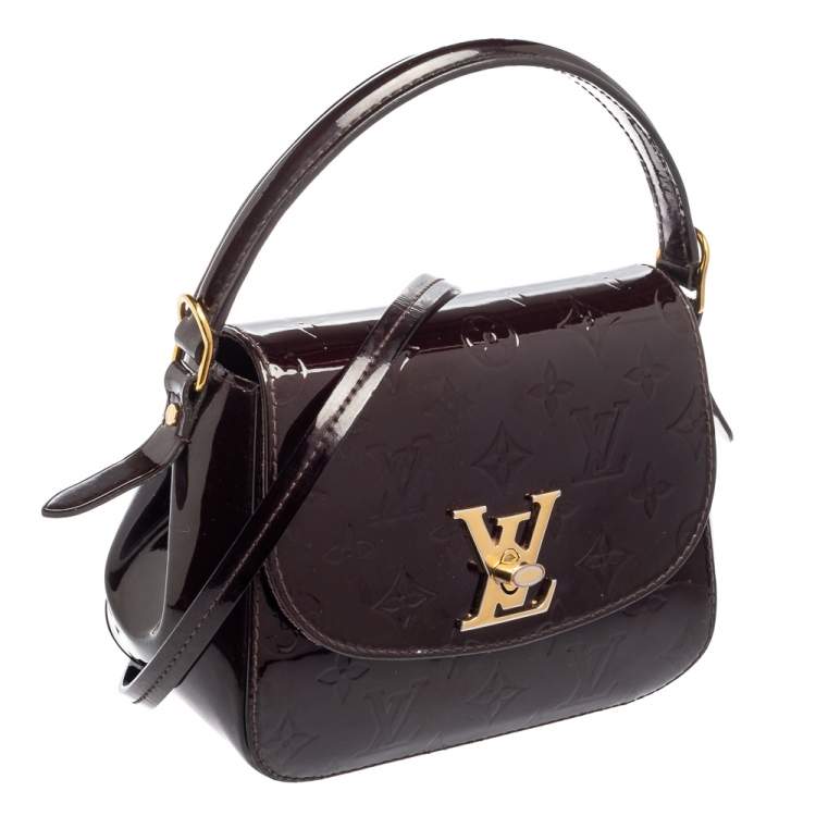 Pre Owned Louis Vuitton Amarante Monogram Vernis Pasadena Bag