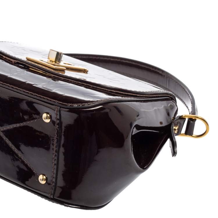 Pre Owned Louis Vuitton Amarante Monogram Vernis Pasadena Bag