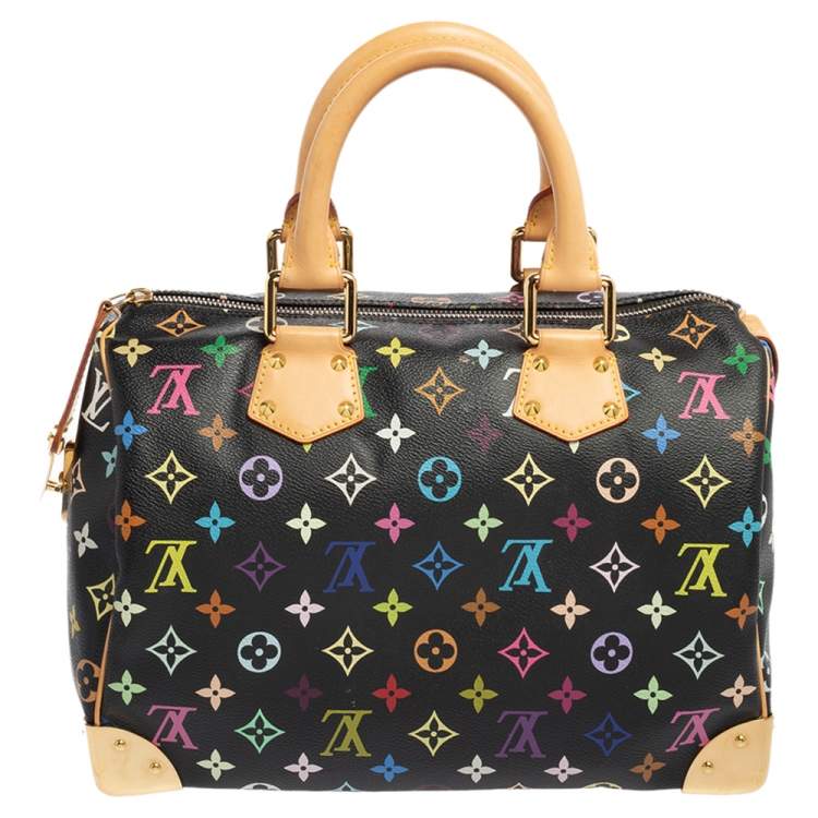 Pre Owned Louis Vuitton Black Monogram Multicolore Canvas Speedy 30 Bag