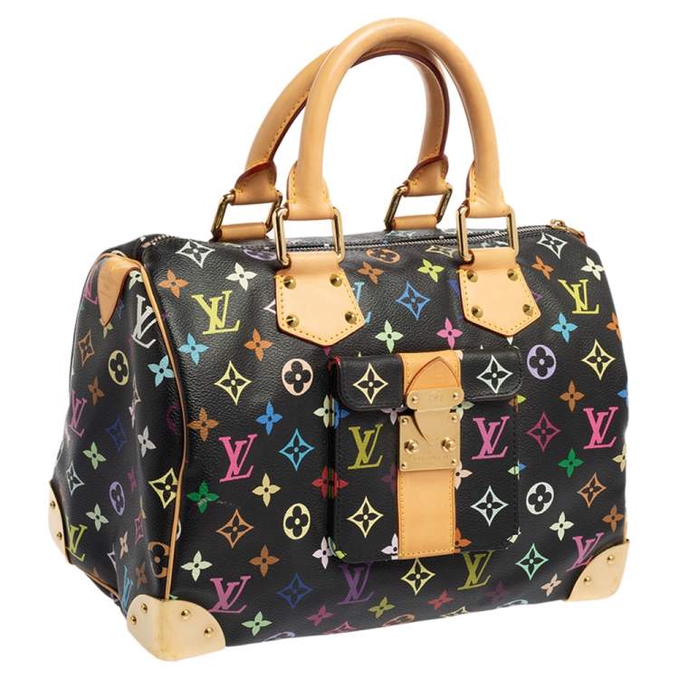 Pre Owned Louis Vuitton Black Monogram Multicolore Canvas Speedy 30 Bag