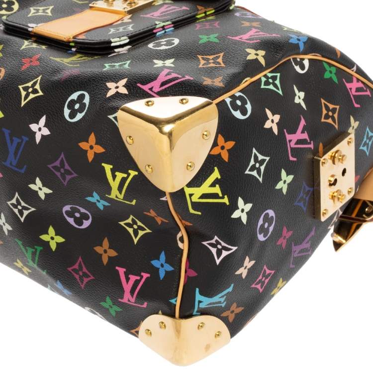 Pre Owned Louis Vuitton Black Monogram Multicolore Canvas Speedy 30 Bag