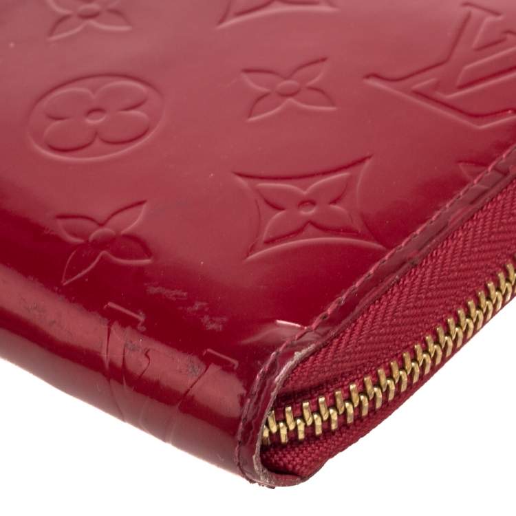 Pre Owned Louis Vuitton Pomme D’amour Monogram Vernis Zippy Wallet